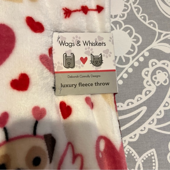 Women Owned Dog Design Valentine Day Throw Blanket - Picture 4 of 5